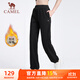駱駝（CAMEL）加絨衛褲女休閑可調節褲腳針織運動(dòng)褲 Y23CY0L5013 幻影黑 M