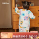 papa爬爬冬兒童男女寶寶夾棉連體衣新生兒居家爬服純棉 紫白 80cm