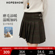 紅袖（hopeshow）復古學(xué)院風(fēng)半身裙2025冬季新款女裝撞色格紋氣質(zhì)顯瘦百褶A字短裙 咖格918 M