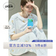 gelatopique25春夏新品女睡衣滿(mǎn)印小熊圓領(lǐng)短袖T恤PWCT251288 藍色 均碼