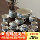 尚言坊汝窯功夫茶具整套家用辦公高檔輕奢現代陶瓷茶壺茶杯泡茶器全套裝