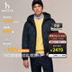 哈吉斯（HAZZYS）男裝 冬季【鵝絨】連帽羽絨服菱格短款厚外套男衣服ASFZU0CDX07 藏青色NV XL （180/100A 50）