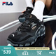 FILA【男女同款】斐樂男女鞋跑步鞋七夕送掠奪者舒適休閑鞋慢跑運動鞋 黑/中灰-BM【男款】 42
