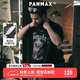 潘·麥克斯（PANMAX）PANMAX潮牌大碼男裝2025夏季新款寬松百搭純棉貓頭印花情侶短袖 黑色 6XL