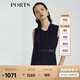 PORTS寶姿 商場(chǎng)同款新品氣質(zhì)百搭不對(duì)稱系帶連體褲LL8P041NWB011 丈青 S (4)