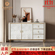 圖帝圣彼（TOTISTPE）美式餐邊柜輕奢風(fēng)貝殼玄關(guān)柜烤漆巖板裝飾柜簡(jiǎn)約門(mén)廳收納儲物斗柜 兩門(mén)三斗 120*40*90CM