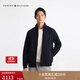 TOMMY HILFIGER25春夏新款男裝雙面布立領(lǐng)鑲邊口袋寬松亞洲版開(kāi)衫衛衣外套 藏青色DW5 XL