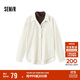 森馬（Semir）長(cháng)袖襯衫女冬季中長(cháng)款假兩件寬松磨毛襯衣通勤溫柔系101724105005
