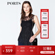 PORTS寶姿 新品商場(chǎng)同款夏新款女裝無(wú)袖吊帶內襯假兩件上衣 黑色 M (6)
