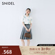 SNIDEL2025春夏新品簡約百搭高腰絲巾百褶半身裙含腰帶SWFS252146 灰色 M (1)