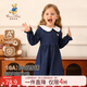 Classic Teddy精典泰迪女童連衣裙兒童裙子中小童裝秋季學(xué)院風(fēng)牛仔裙 藍色110