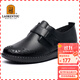 老人頭（LAORENTOU）單鞋女鞋舒適透氣頭層牛皮鞋圓頭通勤中年女?huà)寢屝?220217N 黑39