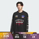 阿迪達斯 （adidas）【滔搏運動(dòng)】Originals三葉草男子MOTO賽車(chē)風(fēng)純棉運動(dòng)寬松長(cháng)袖T恤 KH1199 L