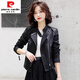 皮爾卡丹（pierre cardin）官方高檔皮衣外套女2025冬新款短款皮草加絨加厚皮毛一體小個(gè)子機 海寧海寧黑色 薄款 3XL 海寧海寧品牌旗艦