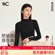 VVC打底衫女秋冬新款半高領(lǐng)修身長袖保暖內(nèi)搭透氣玻尿酸肌底衣曜石黑