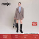 Maje秋冬女裝時(shí)尚休閑羊毛混紡米黃色闊版毛呢西裝外套 米黃色 T38