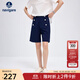 Navigare意大利小帆船休閑短褲女士25夏季新款氣質(zhì)五分褲時(shí)尚高腰顯瘦褲子 暗珠寶藍(lán) L