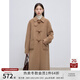 自巧小個(gè)子韓版牛角扣全羊毛雙面呢大衣女2024冬新款中長(cháng)毛呢外套 花駝色 XS (2碼)
