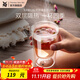 WMF福騰寶雙層拿鐵杯透明玻璃杯家用咖啡杯隔熱牛奶杯家用透明2件套 KINEO雙層玻璃水杯2件套