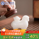 蘇氏陶瓷（SUSHI CERAMICS）冰種玉瓷馬上有錢(qián)茶寵擺件禮盒裝茶桌茶具配件高檔伴手禮