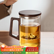 憶壺茶泡茶杯茶水分離杯水杯男士茶杯個(gè)人專(zhuān)用泡茶杯玻璃綠茶杯子 1000ML木把三件杯