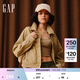 GAP女裝2025春季新款廓形大口袋牛仔服外套常規(guī)工裝風(fēng)夾克727225 卡其色 S (160/80A)亞洲尺碼