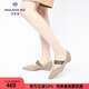 MALOVE MZ百搭氣質(zhì)尖頭平底鞋女2025新款一字帶淺口通勤低跟單鞋燕麥色37