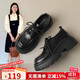 ZHR樂(lè )福鞋女學(xué)院風(fēng)減齡厚底單鞋女軟萌大頭百搭女鞋 PJF01 黑色 37