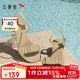 紅蜻蜓一字帶涼鞋2025夏季粗跟露趾氣質(zhì)法式粗跟女鞋WFK25018 杏色 35