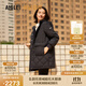 AIGLE艾高秋冬款WR防潑水戶(hù)外保暖時(shí)尚雙面穿長(cháng)款棉服女士外套 黑色 AN376 M 38