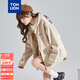 唐獅衛衣外套女春裝秋冬季新款針織開(kāi)衫寬松上衣女 無(wú)絨款/淺卡其 M