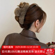 向晚 發(fā)夾發(fā)卡大號兔毛毛絨抓夾女高級感秋冬發(fā)夾女后腦勺鯊魚(yú)夾 咖色