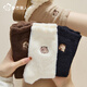 都市麗人4雙裝刺繡澳絨襪子女士秋冬季加絨保暖中筒襪長(cháng)襪女睡眠地板襪