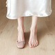 小野七天軟底小皮鞋女士低跟春秋瓢方頭奶奶小香風(fēng)淺口船鞋單鞋平底鞋裸色 藕粉色平底單鞋 37