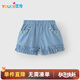 優(yōu)奇女童褲子夏季嬰兒花邊短褲夏新款休閑小童洋氣五分褲寶寶外穿褲子