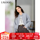 LAGOGO淺藍立領(lǐng)短外套女拉谷谷2025年春新款甜酷運動(dòng)風(fēng)全棉夾克衫 淺藍色 S