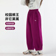 圖圖小象兒童褲子女童運動(dòng)褲中大童衛褲戶(hù)外休閑褲 紫紅色 130身高約130cm
