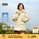 森馬（Semir）羽絨服女中長(cháng)款大毛領(lǐng)連帽顯瘦2024冬新款工裝風(fēng)防風(fēng)保暖外套 黃色調（白鴨絨）00333 M
