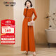 帝弗·潤馳2025秋冬新款氣質(zhì)洋氣寬松版七分袖連衣裙遮肉長(cháng)裙及踝高級感顯瘦 橙色袖長(cháng) 4XL