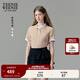 Teenie Weenie小熊針織短袖女裝秋季新款老錢(qián)風(fēng)polo衫毛衣T恤上衣 卡其色 S