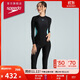 速比濤（Speedo）泳衣女全包裹防曬保暖長(cháng)袖長(cháng)褲連體泳衣柔軟高彈溫泉度假 黑/藍36