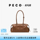PECO小丑保齡球包植鞣皮油蠟長(zhǎng)柄法棍腋下手提通勤單肩波士頓女包禮物 中號(hào)琥珀色頭層半樹(shù)膏小牛現(xiàn)貨