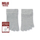 無印良品（MUJI）女式 合腳直角 五指運動船襪 分趾襪 隱形襪 DAF30A3S 灰色 23-25cm/36-40碼