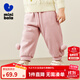 迷你巴拉女童兒童褲子加絨加厚秋冬寶寶長(cháng)褲泡泡褲 橡皮粉61213 100