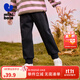 迷你巴拉【蹦蹦褲】男女童秋冬新款遠紅外加絨褲子長(cháng)褲 黑色90001 130
