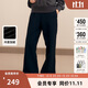 Champion冠軍休閑衛(wèi)褲女冬季新款加絨直筒休閑褲美式保暖潮牌 黑色 L 
