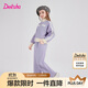 笛莎童裝女童套裝2025秋季兒童棒球服女孩運動(dòng)套裝 紫色 160