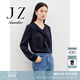 玖姿·安娜蔻柔美風簡雅TR重磅荷葉邊H型單上衣女裝2024春款 丈青 S