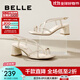 百麗（Belle）纖細交叉帶一字帶涼鞋女商場(chǎng)同粗跟涼鞋3CP30BL4 米色 36