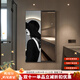 嶼見(jiàn)爾全身鏡隱藏式玄關(guān)裝飾畫(huà)可推拉衣帽間穿衣鏡黑白格調高級感試衣鏡 A款-都市麗人（鏡子畫(huà)） 40*130cm（鏡子畫(huà)） 爵士黑【左推拉+金屬拉絲】 鋁合金外框+優(yōu)質(zhì)油畫(huà)布+鏡子畫(huà)